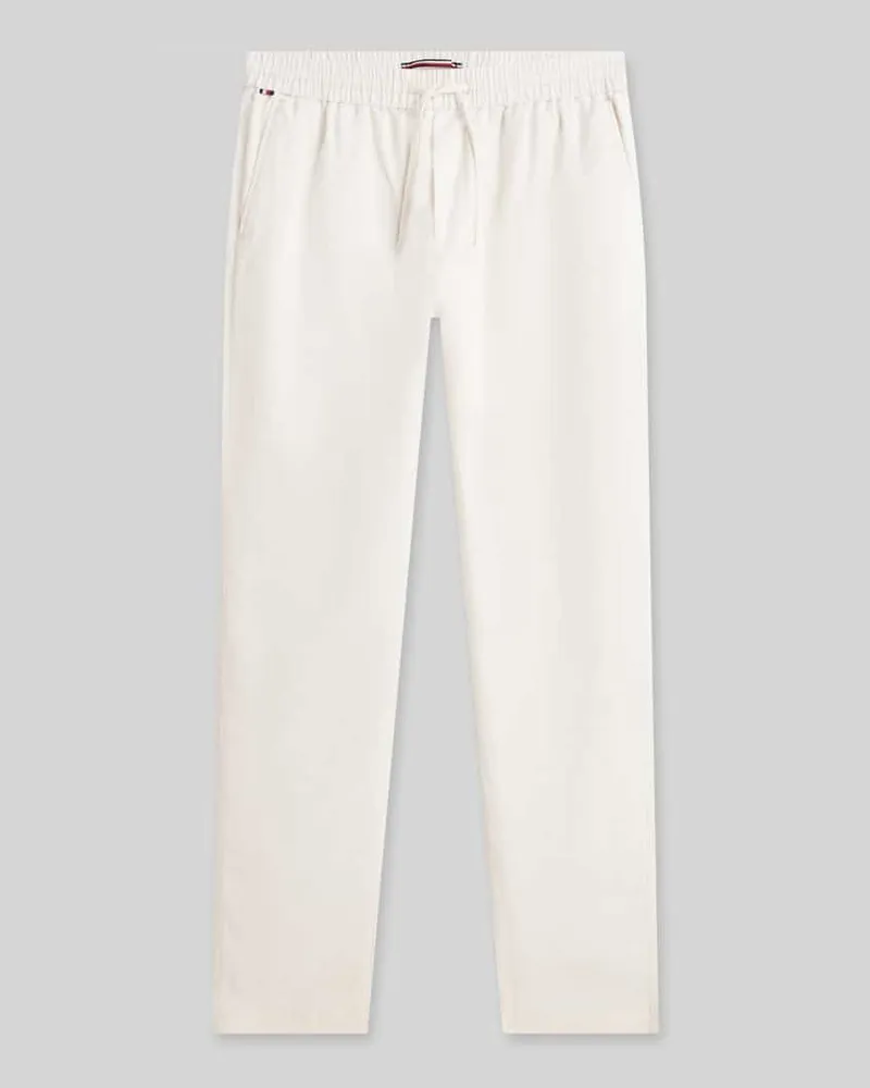 Tommy Hilfiger Tapered Chino aus Leinen-Mix mit Tunnelzug Modell 'HARLEM Offwhite
