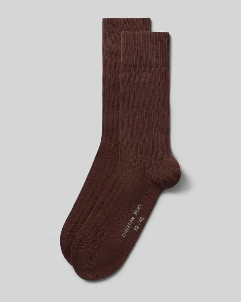 Christian Berg Socken aus Baumwoll-Mix im 2er-Pack Schoko