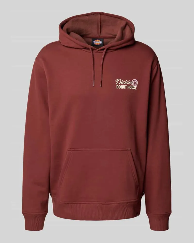 Dickies Hoodie mit Label-Print Modell 'DONUT HOUSE Bordeaux
