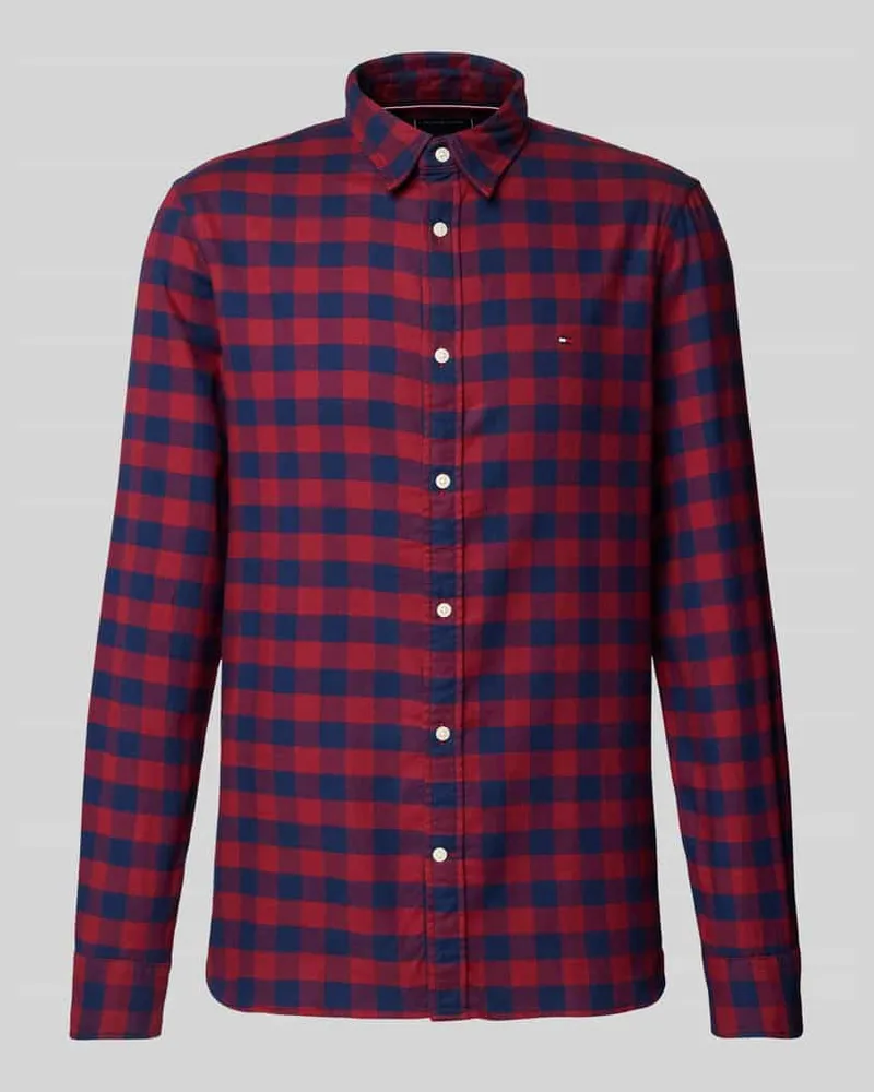 Tommy Hilfiger Freizeithemd mit Kentkragen Dunkelrot