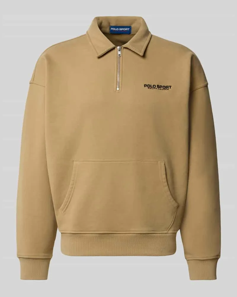 Ralph Lauren Regular Fit Troyer aus Baumwoll-Mix Khaki