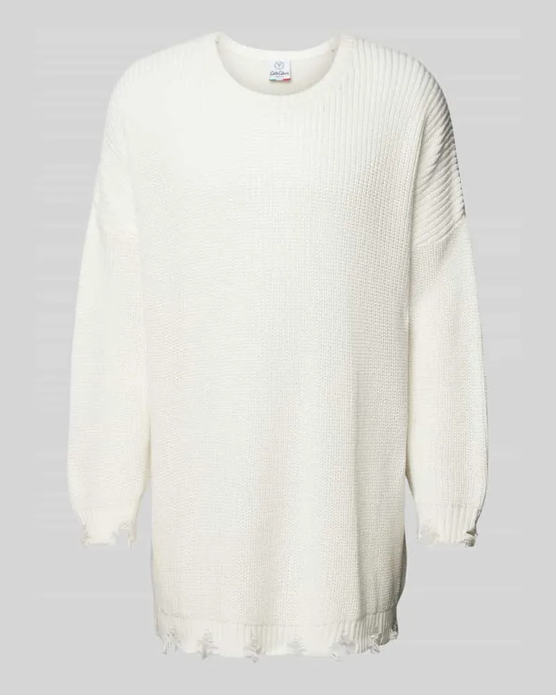 Carlo Colucci Strickpullover im Destroyed-Look Offwhite