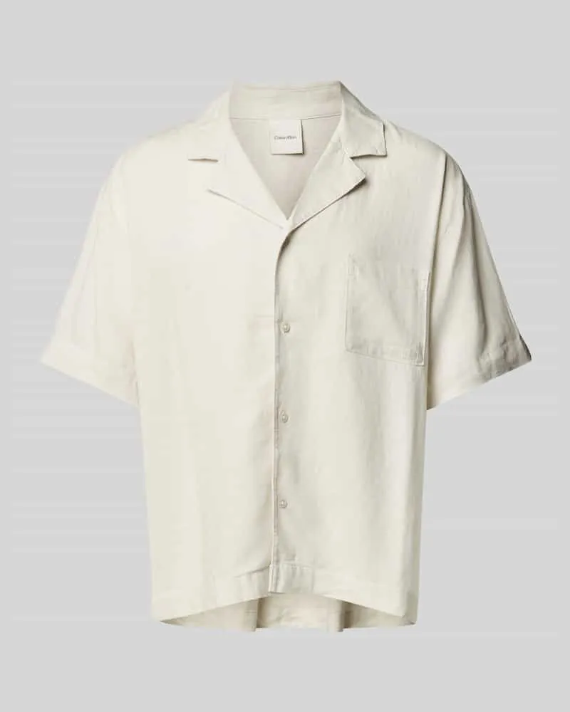 Calvin Klein Relaxed Fit Pyjama-Oberteil aus Leinen-Lyocell-Mix 