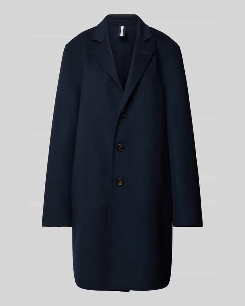 Profuomo Regular Fit Wollmantel mit Reverskragen Marine