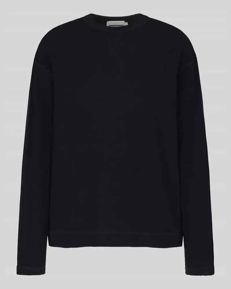 Armedangels Langarmshirt mit Waffelstruktur Black