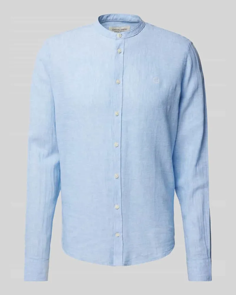 Casual Friday Regular Fit Leinenhemd mit Stehkragen Modell 'Anton 
