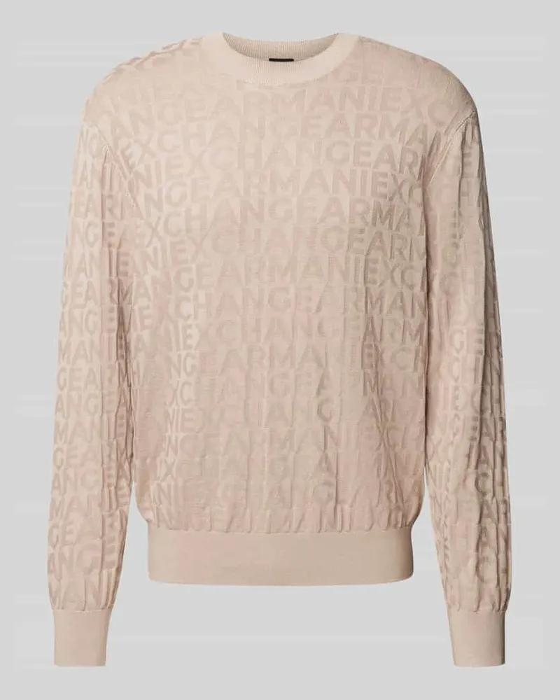 Armani Exchange Strickpullover mit gerippten Abschlüssen Beige