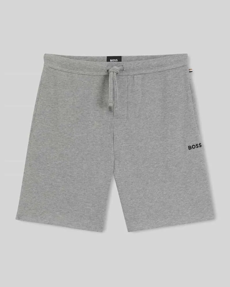 HUGO BOSS Regular Fit Sweatshorts aus Baumwoll-Mix Mittelgrau