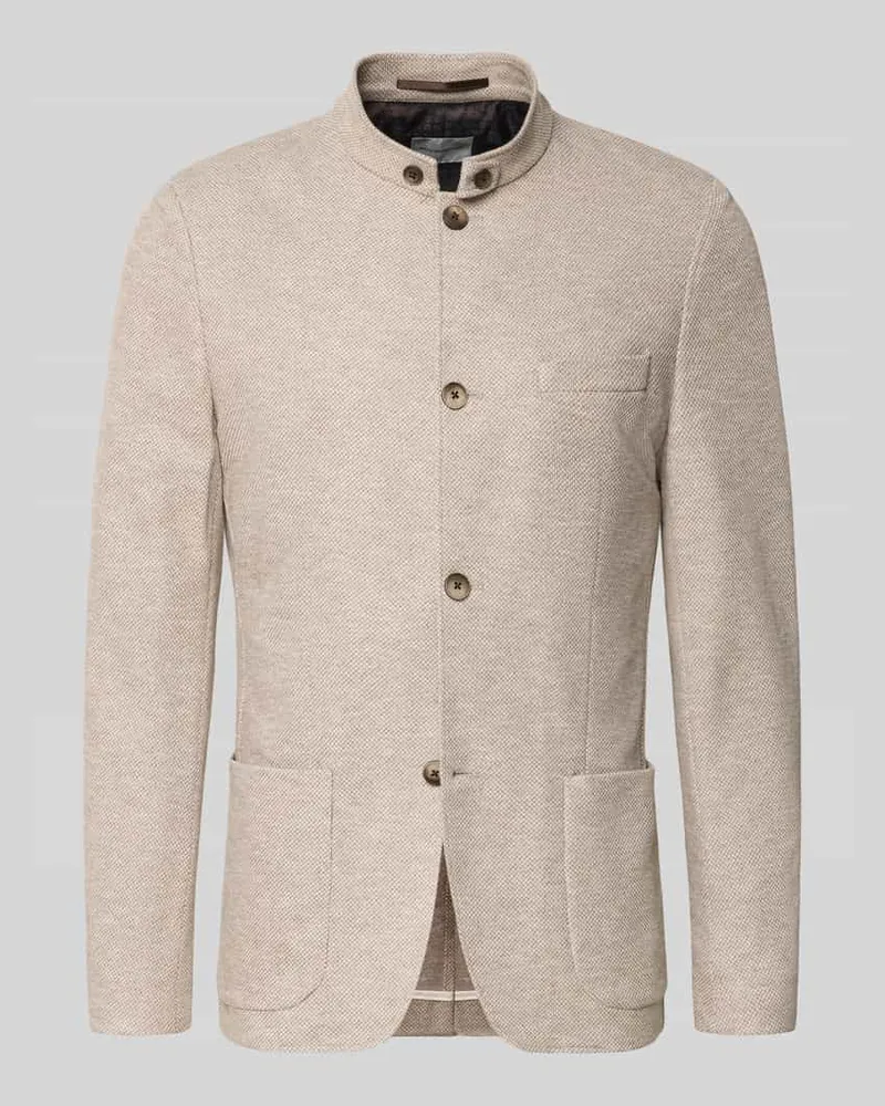Roy Robson Slim Fit Sakko mit Stehkragen Beige