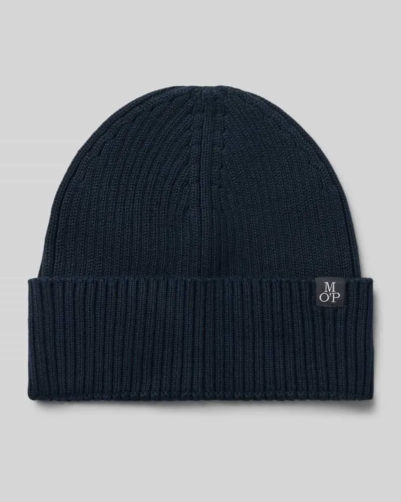 Marc O'Polo Mütze mit Label-Patch Marine