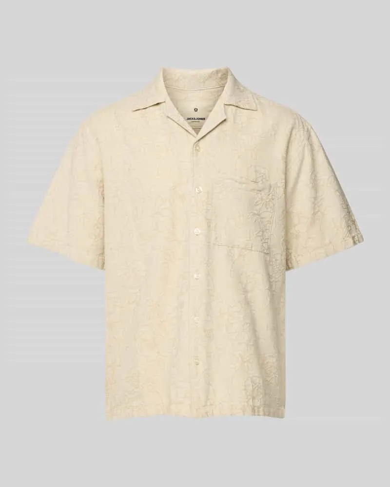 Jack & Jones Freizeithemd mit Knopfleiste Modell 'AARON Offwhite