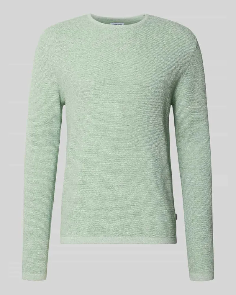 Jack & Jones Strickpullover mit geripptem Rundhalsausschnitt Modell 'GEORGE Mint