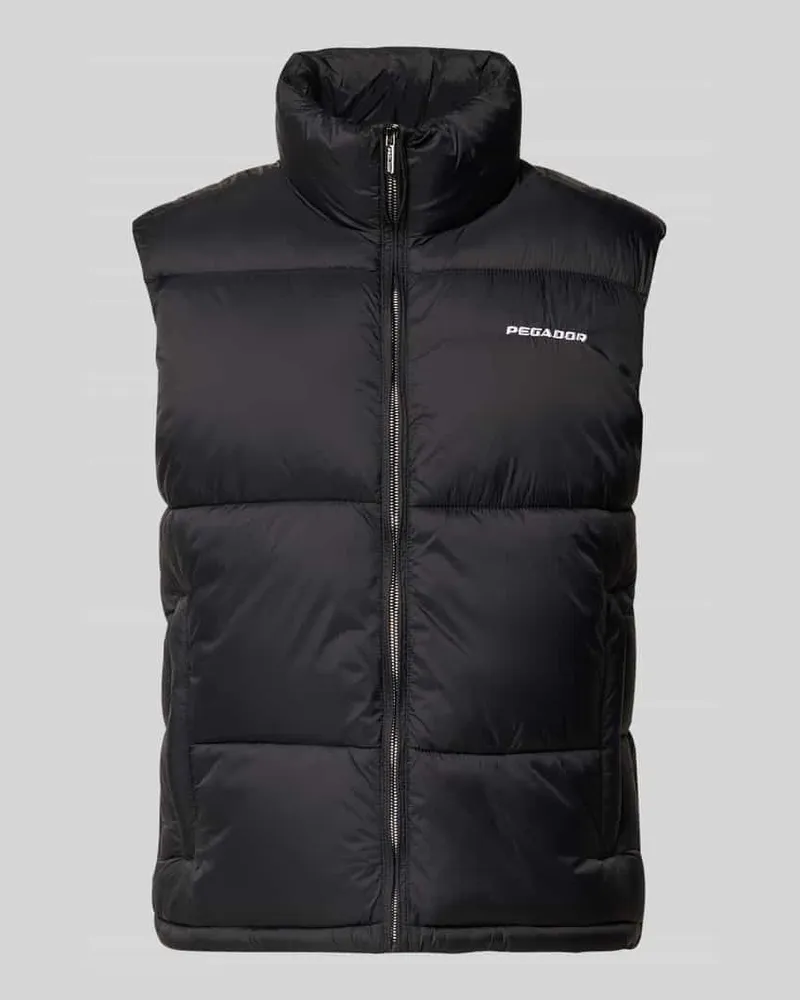 PEGADOR Steppweste mit Stehkragen und Label-Stitching Modell 'LANDIN Black