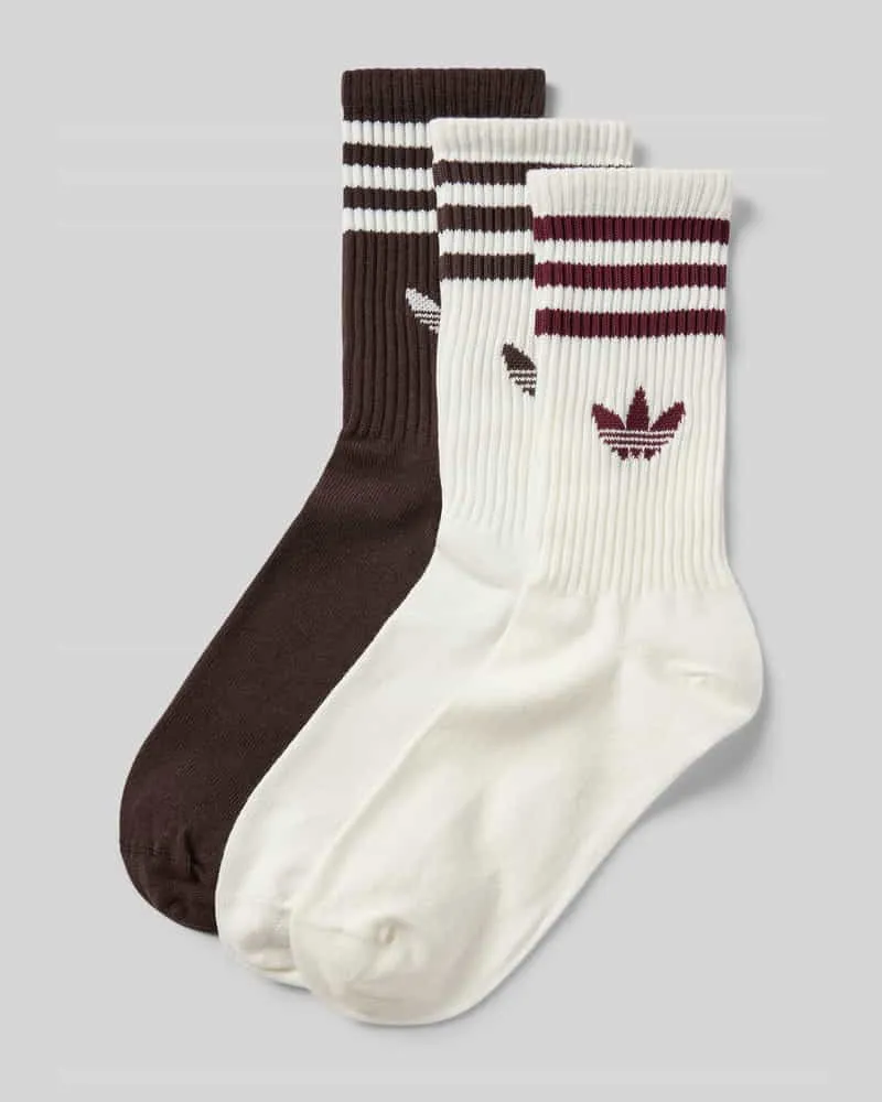adidas Socken mit Label-Print im 3er-Pack Mittelbraun