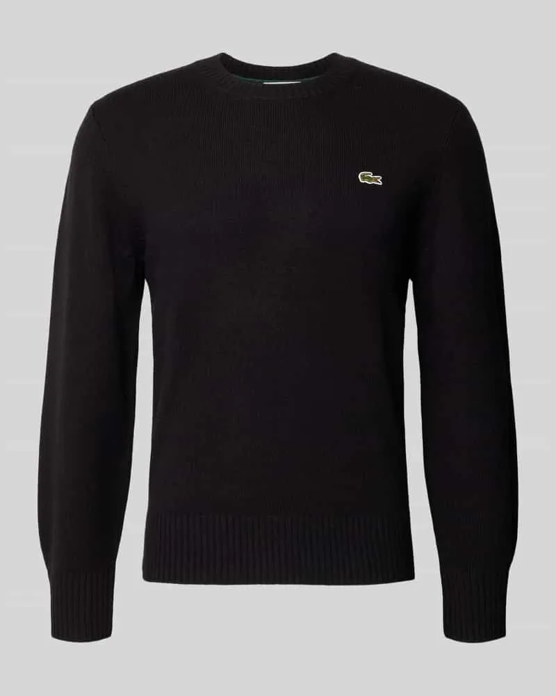 Lacoste Regular Fit Pullover aus reiner Wolle Black
