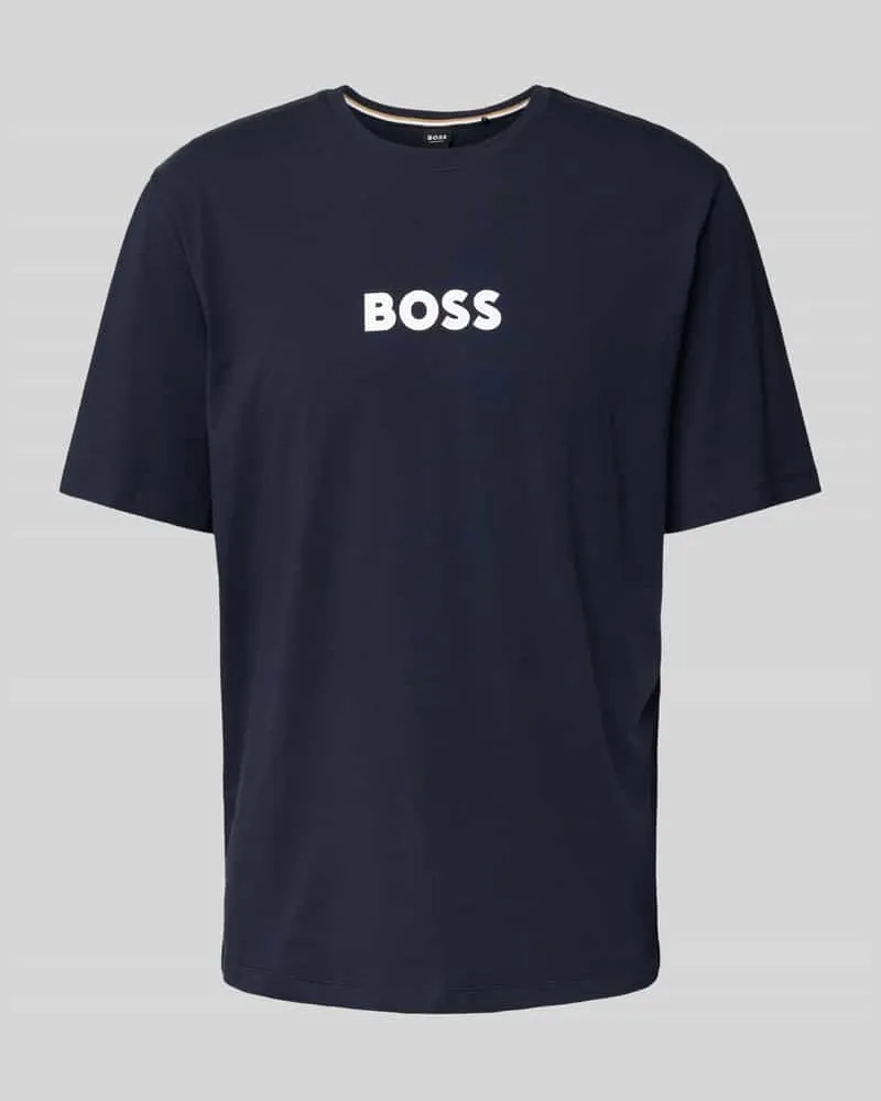 HUGO BOSS Pyjama-Oberteil mit Label-Print Modell 'Easy Marine