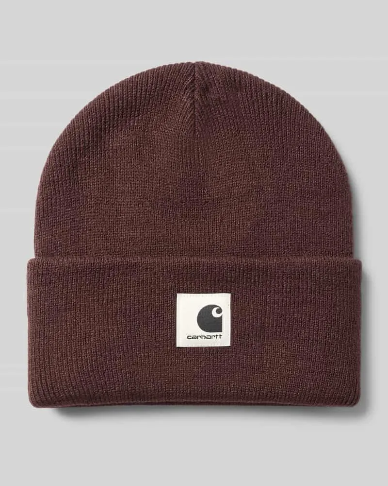 Carhartt WIP Beanie mit Label-Patch Modell 'ASHLEY Dunkelbraun