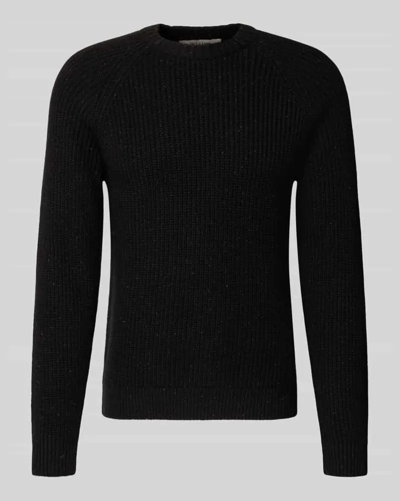 Only & Sons Regular Fit Strickpullover aus Baumwoll-Mix mit Woll-Anteil Modell 'LITUS Black