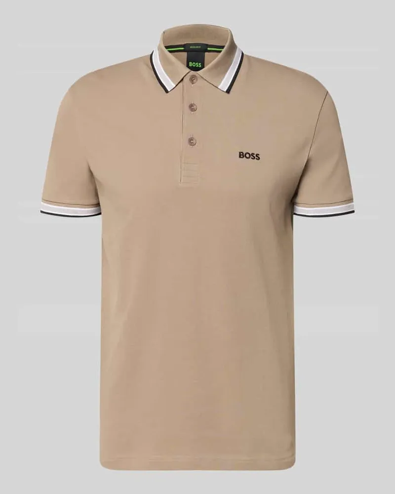HUGO BOSS Regular Fit Poloshirt aus reiner Baumwolle Modell 'PADDY Khaki