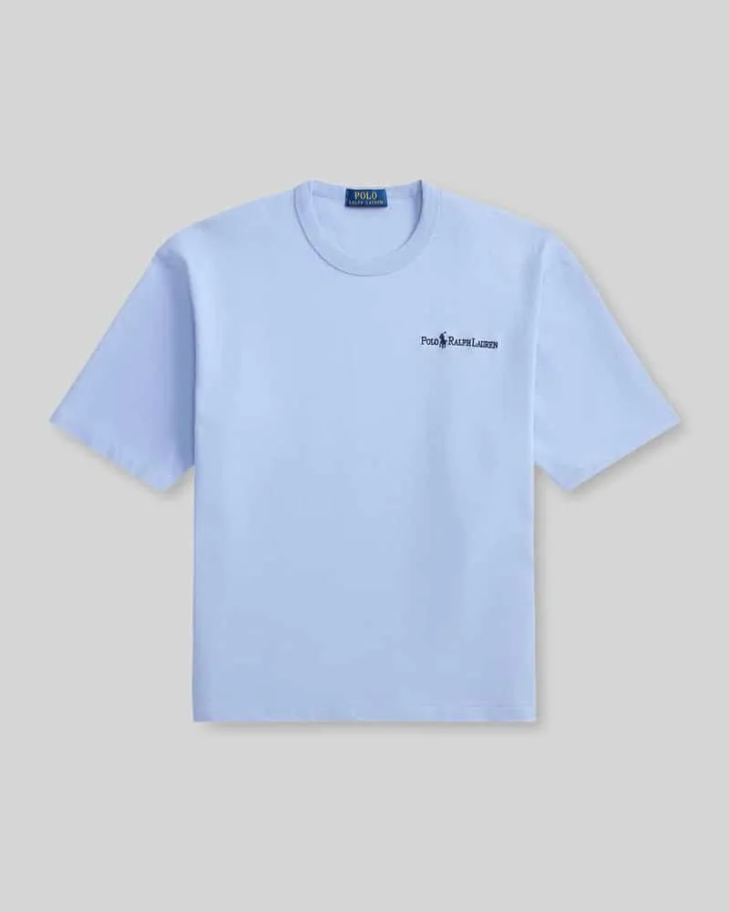 Ralph Lauren Relaxed Fit T-Shirt aus reiner Baumwolle Bleu