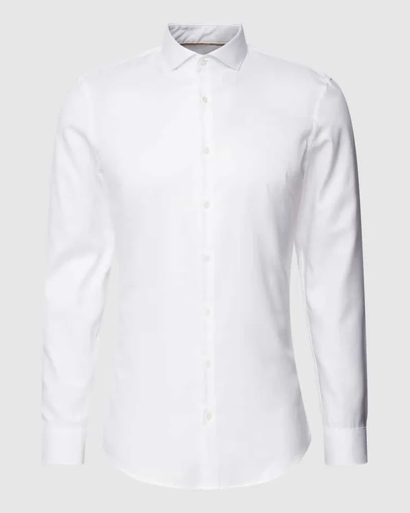 JAKE*S Business-Hemd mit Kentkragen Weiss
