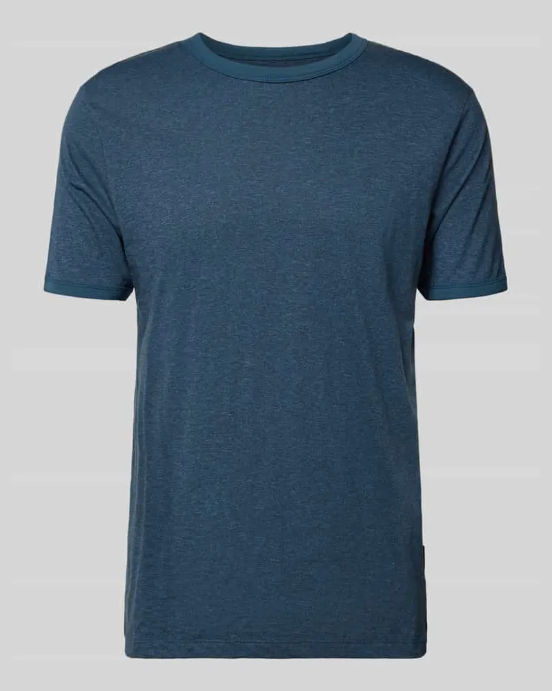 Tom Tailor T-Shirt mit Rundhals aus Baumwoll-Mix Dunkelblau