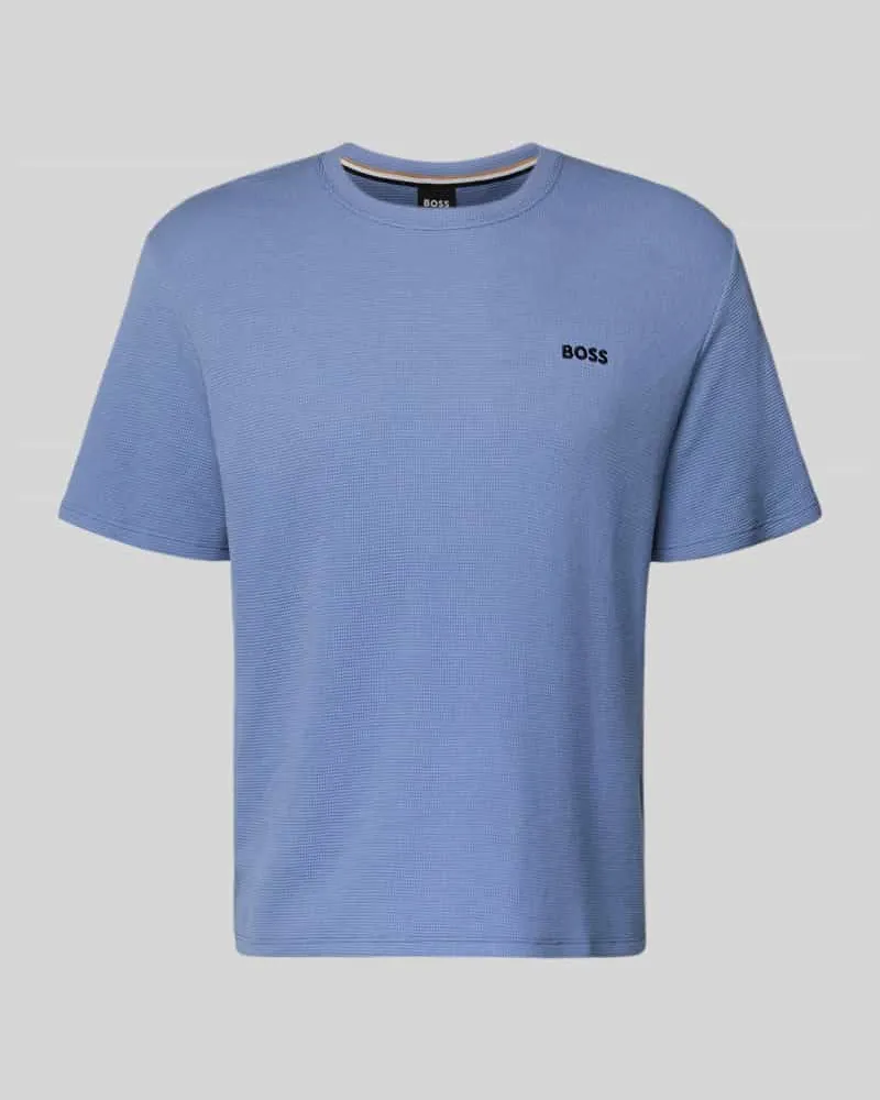 HUGO BOSS Regular Fit T-Shirt aus Baumwoll-Mix Jeansblau