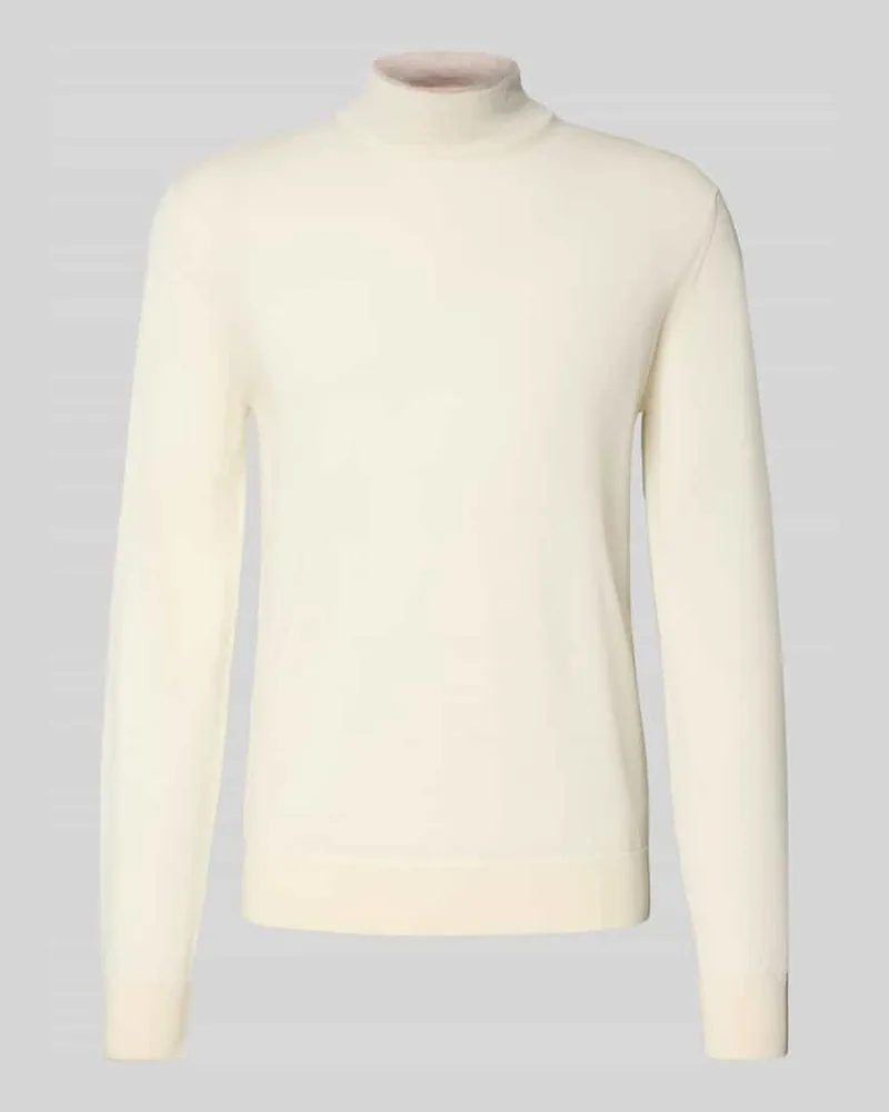 CRUNA Strickpullover mit Mock-Neck Offwhite