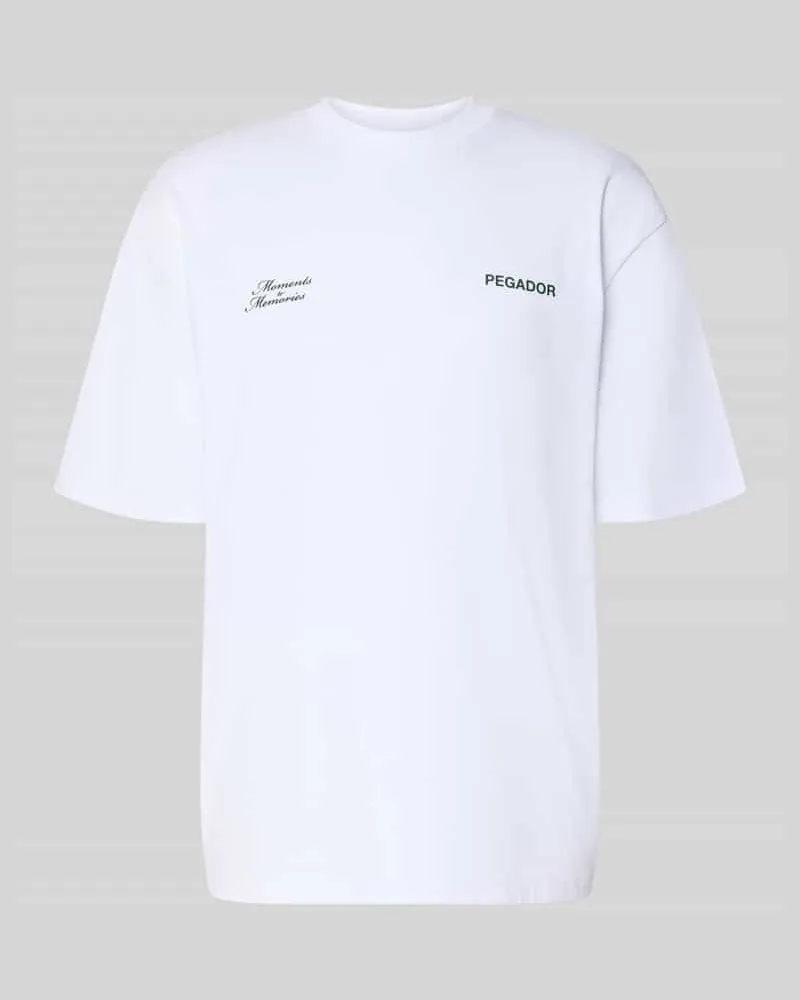 PEGADOR Oversized T-Shirt mit Label-Detail Modell 'Rochefort Weiss