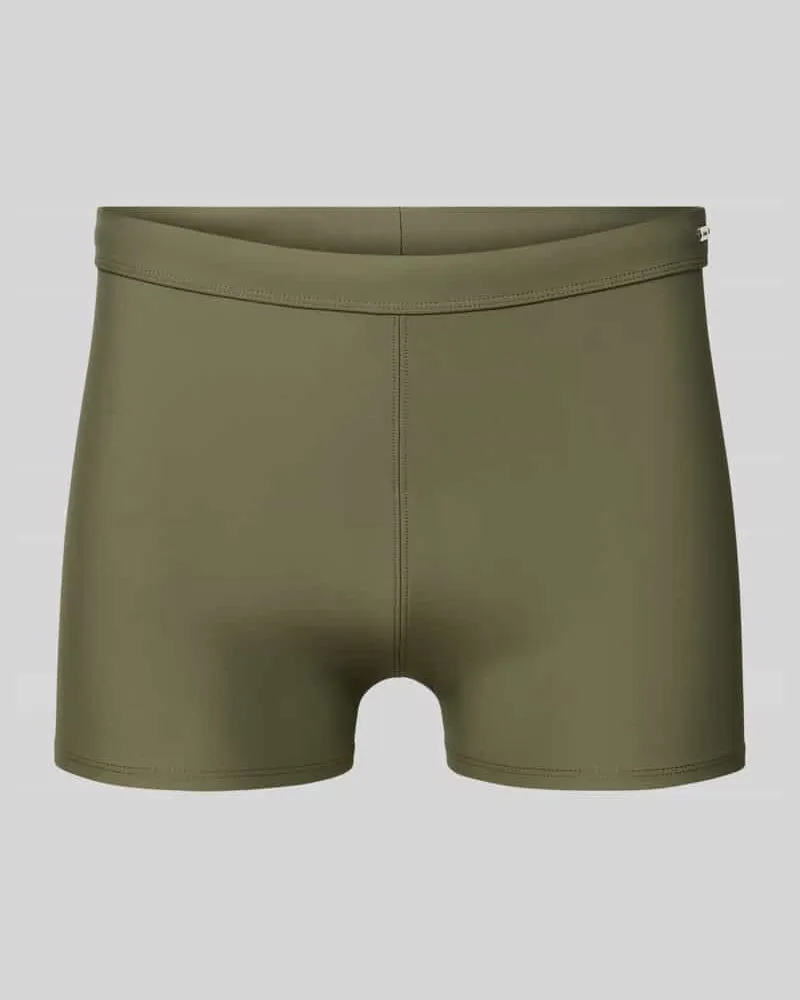 Calvin Klein Slim Fit Bade-Trunks mit Logo-Detail Khaki