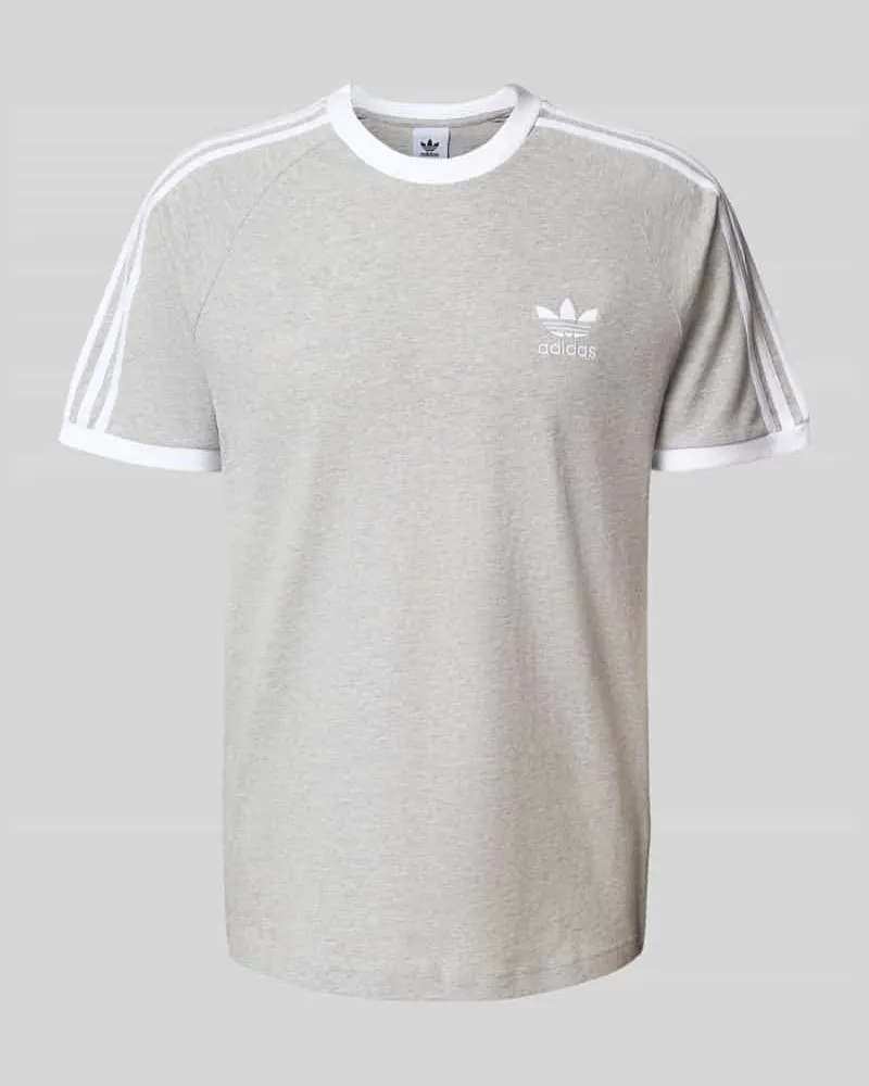 adidas T-Shirt mit Galonstreifen Hellgrau