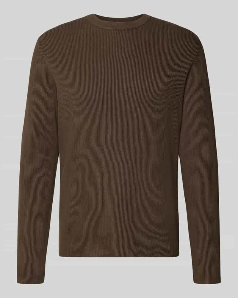 Lindbergh Slim Fit Strickpullover Baumwoll-Mix Schoko