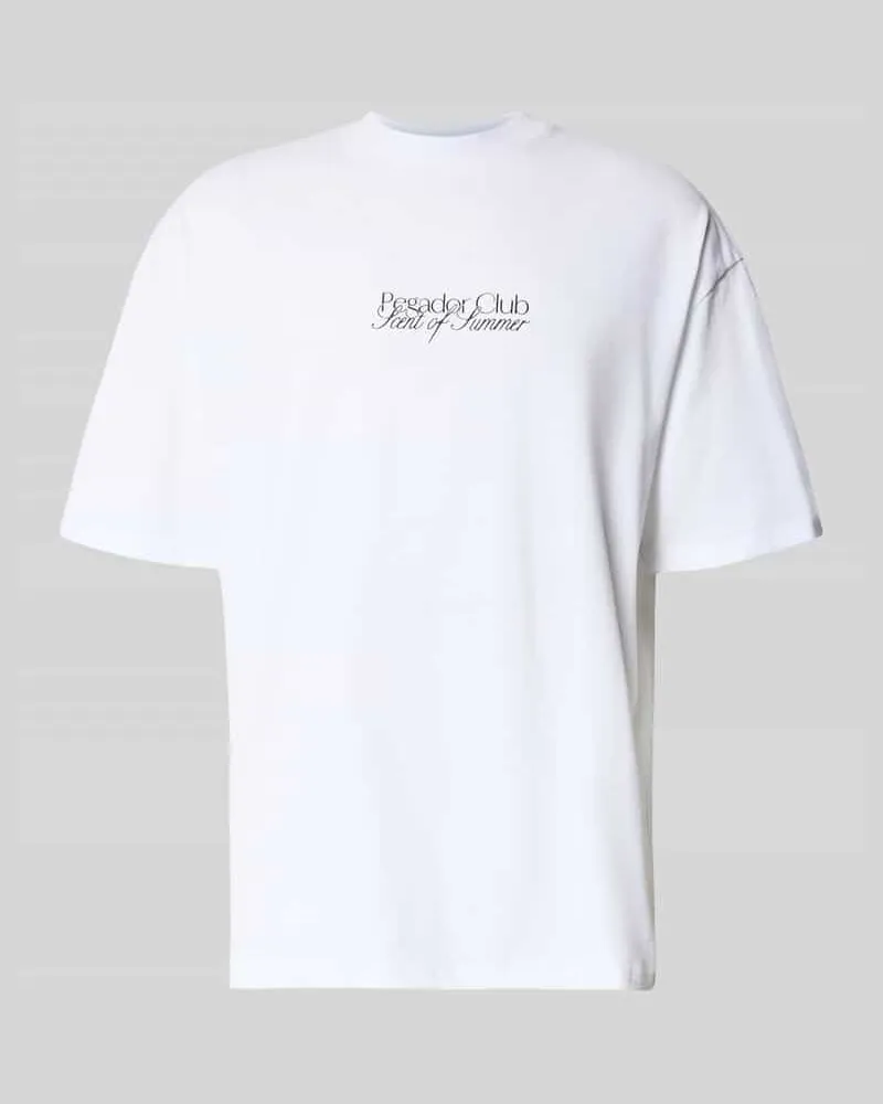 PEGADOR Oversized T-Shirt mit Label-Print Modell 'Ramon Weiss
