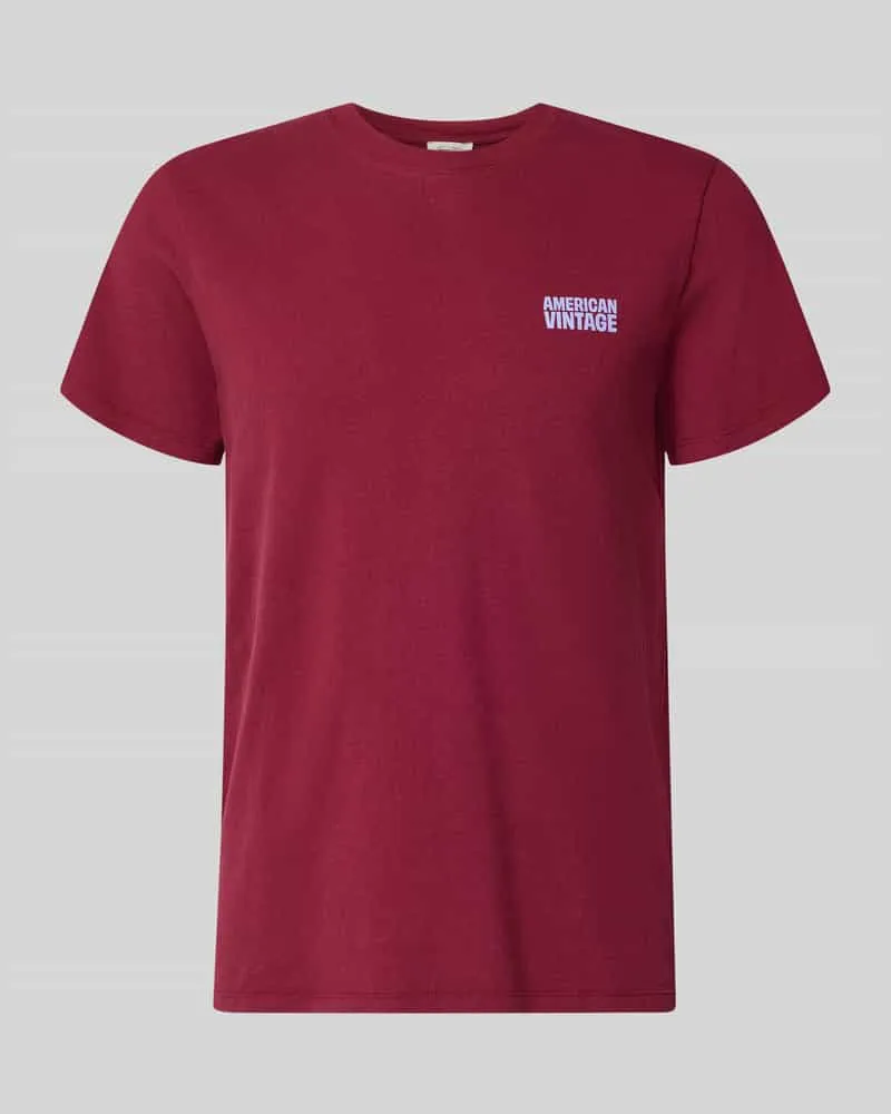 American Vintage T-Shirt mit Label-Print Bordeaux