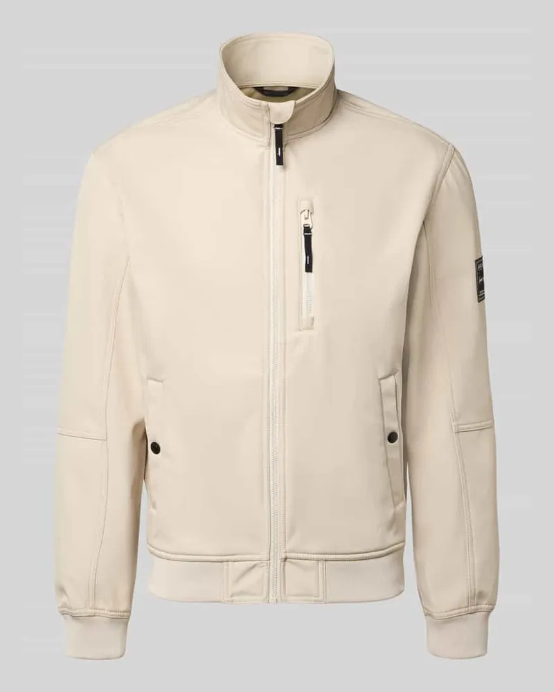 Jack & Jones Regular Fit Bomberjacke mit Stehkragen Modell 'Parker Beige