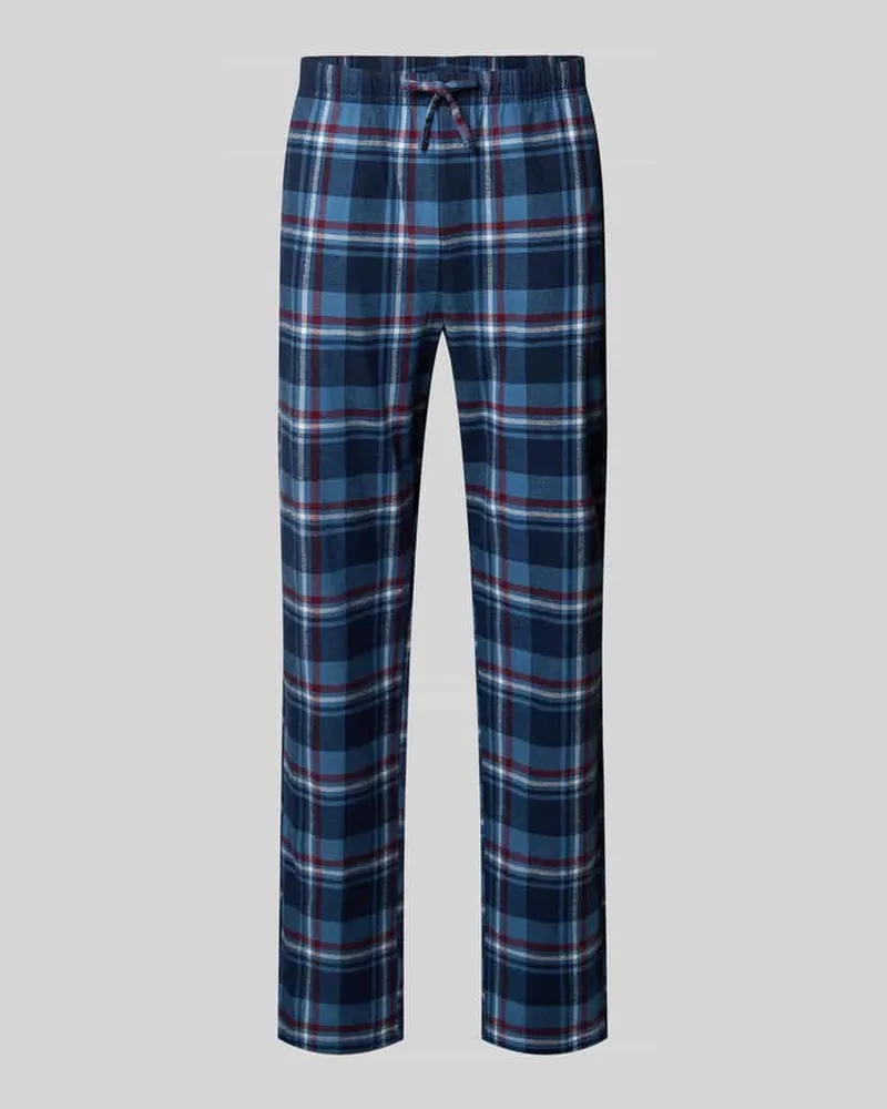 Christian Berg Regular Fit Pyjama-Hose im Allover-Look Dunkelblau