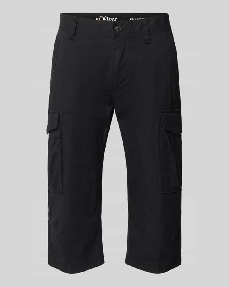 S.Oliver Relaxed Fit Cargoshorts aus Baumwoll-Mix Black