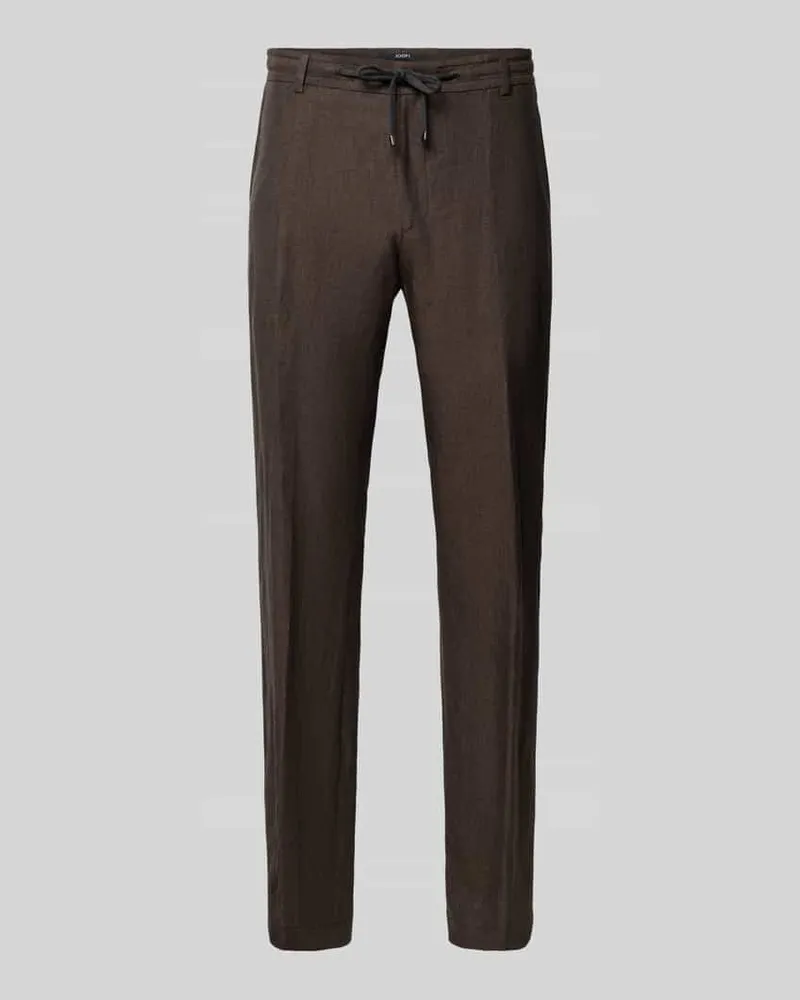JOOP! Slim Fit Leinenhose mit Tunnelzug Modell 'Sake Schoko