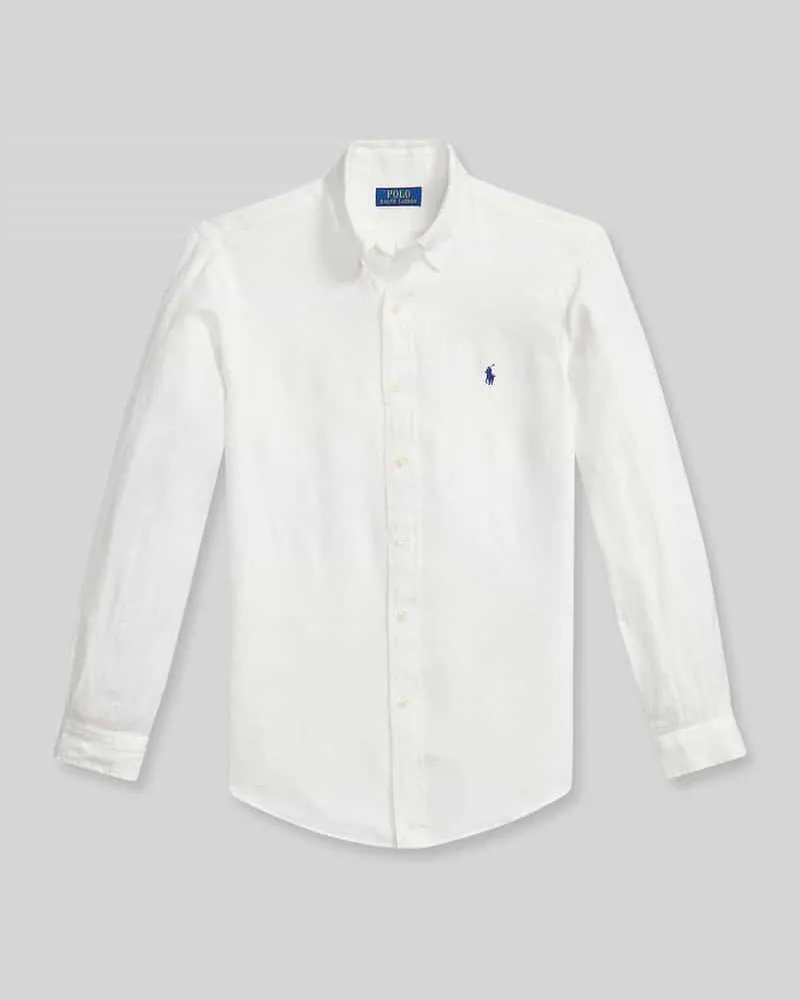 Ralph Lauren Regular Fit Freizeithemd aus reinem Leinen Weiss