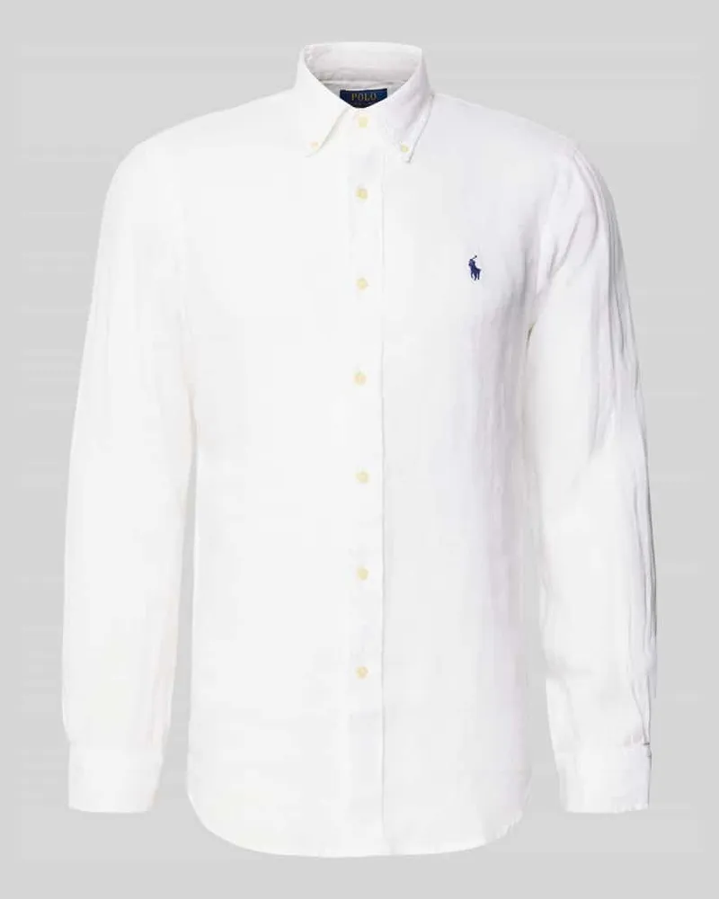 Ralph Lauren Regular Fit Freizeithemd aus reinem Leinen Weiss
