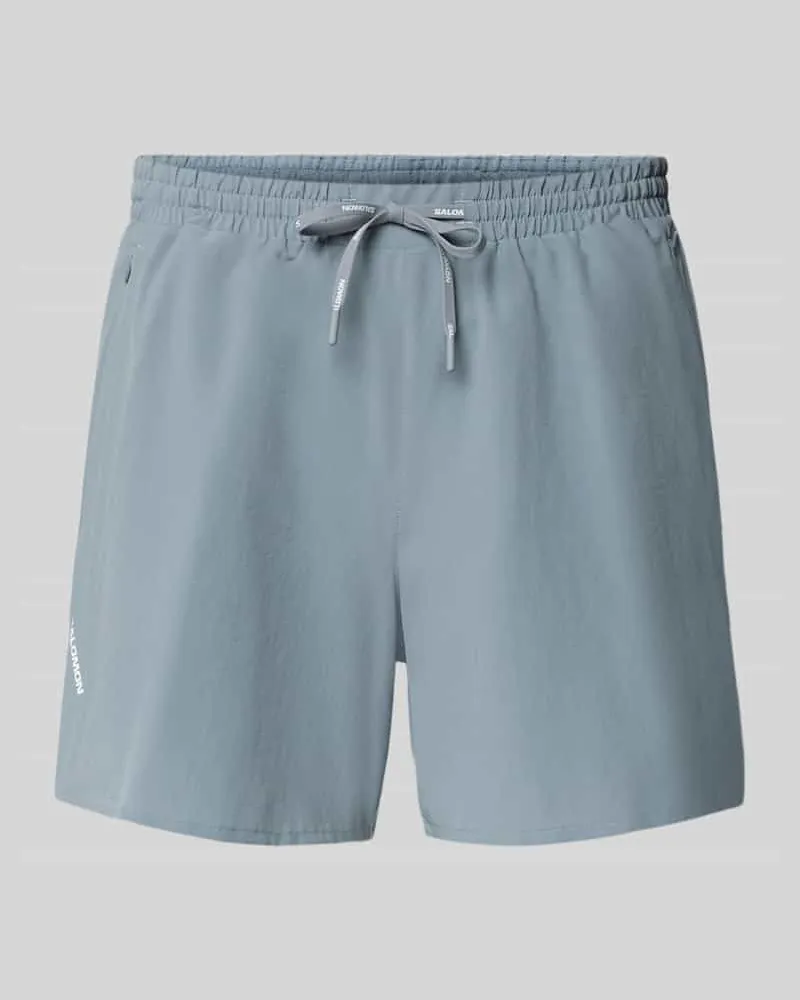 Salomon Shorts mit elastischem Bund und Logo Hellgrau