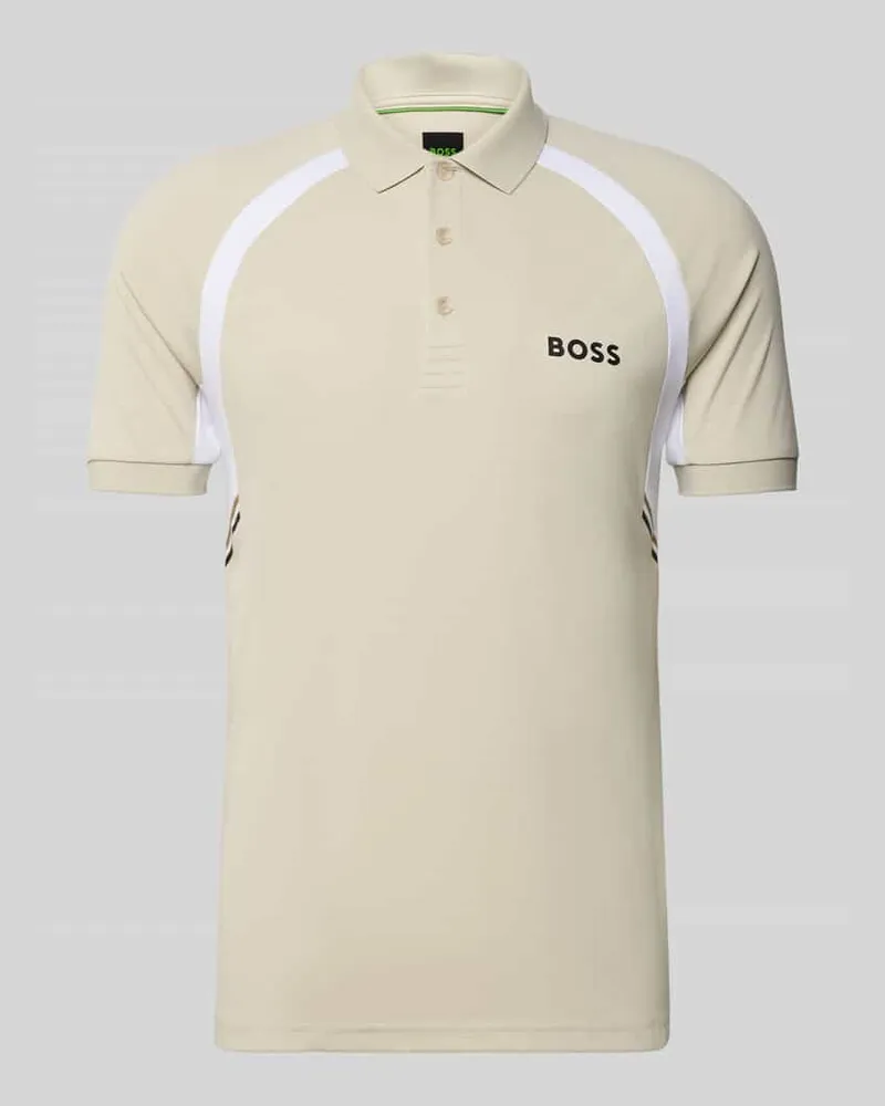 HUGO BOSS Slim Fit Poloshirt mit kurzer Knopfleiste Modell 'PL_TOC SPIN CB Beige