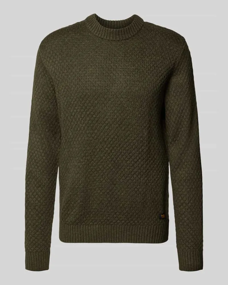 Jack & Jones Regular Fit Strickpullover aus Baumwoll-Mix Modell 'BLAKE Oliv