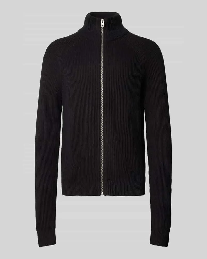 Jack & Jones Cardigan mit Stehkragen und Reißverschluss Modell 'PANNEL Black
