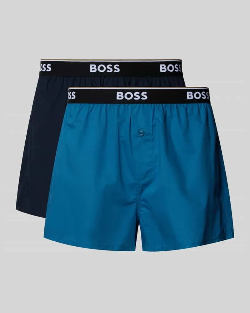 HUGO BOSS Regular Fit Boxershorts aus reiner Baumwolle im 2er-Pack Modell '2P BOXER Blau