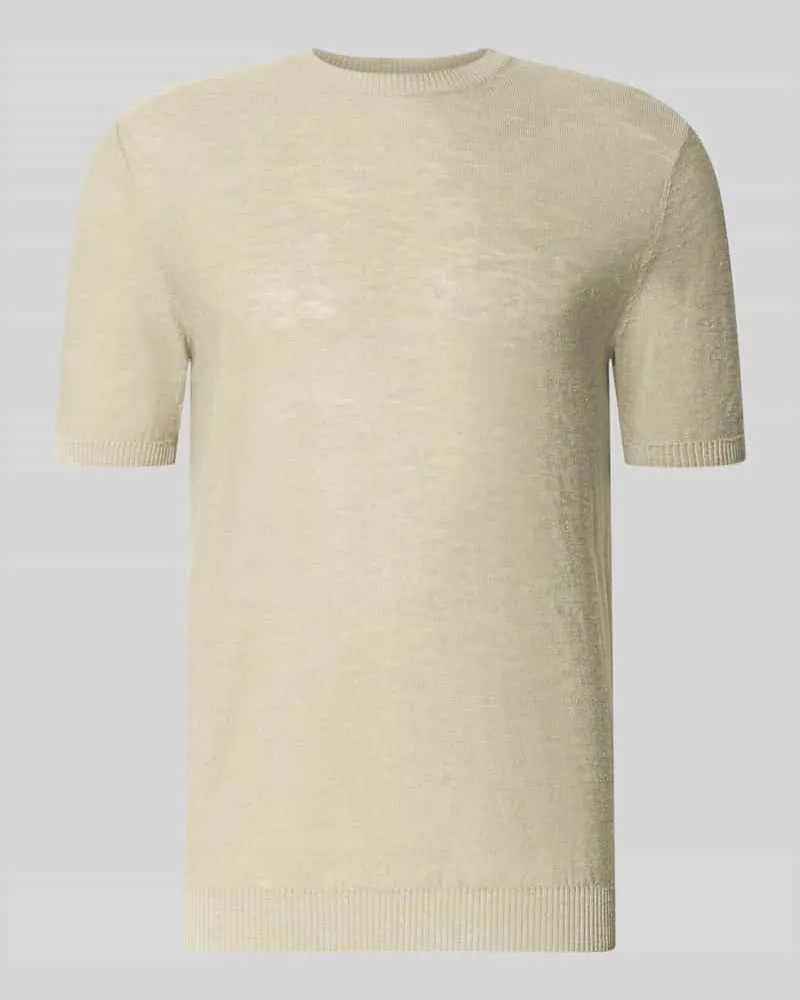 Antony Morato T-Shirt aus Leinen-Viskose-Mix mit Rundhalsausschnitt Beige