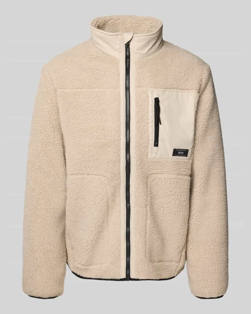 Tom Tailor Regular Fit Teddyfell-Jacke mit Stehkragen 