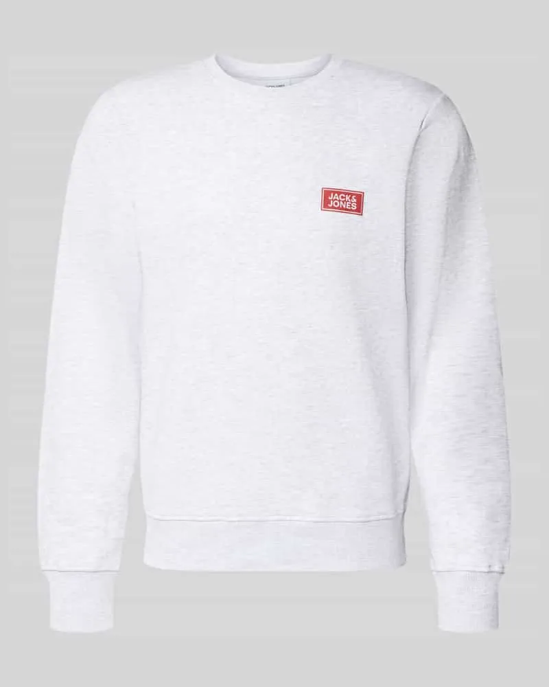 Jack & Jones Sweatshirt mit Label-Print Modell 'RUSH Offwhite