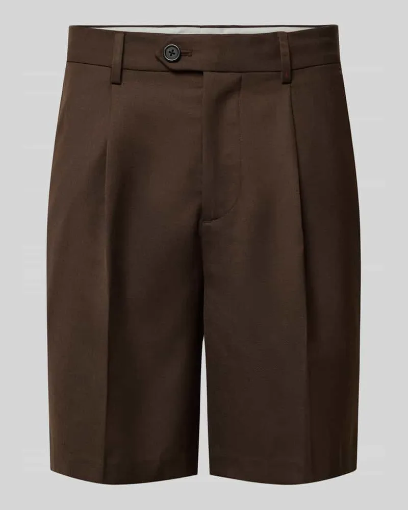 Selected Homme Loose Fit Bermudas mit Woll-Anteil Modell 'OTTO Schoko