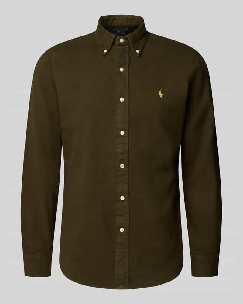 Ralph Lauren Custom Fit Freizeithemd aus reiner Baumwolle Oliv